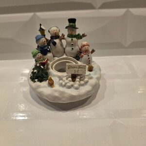 Candle Capper Winter‎ Scene Candle Carolers Topper Snowman Family Holiday